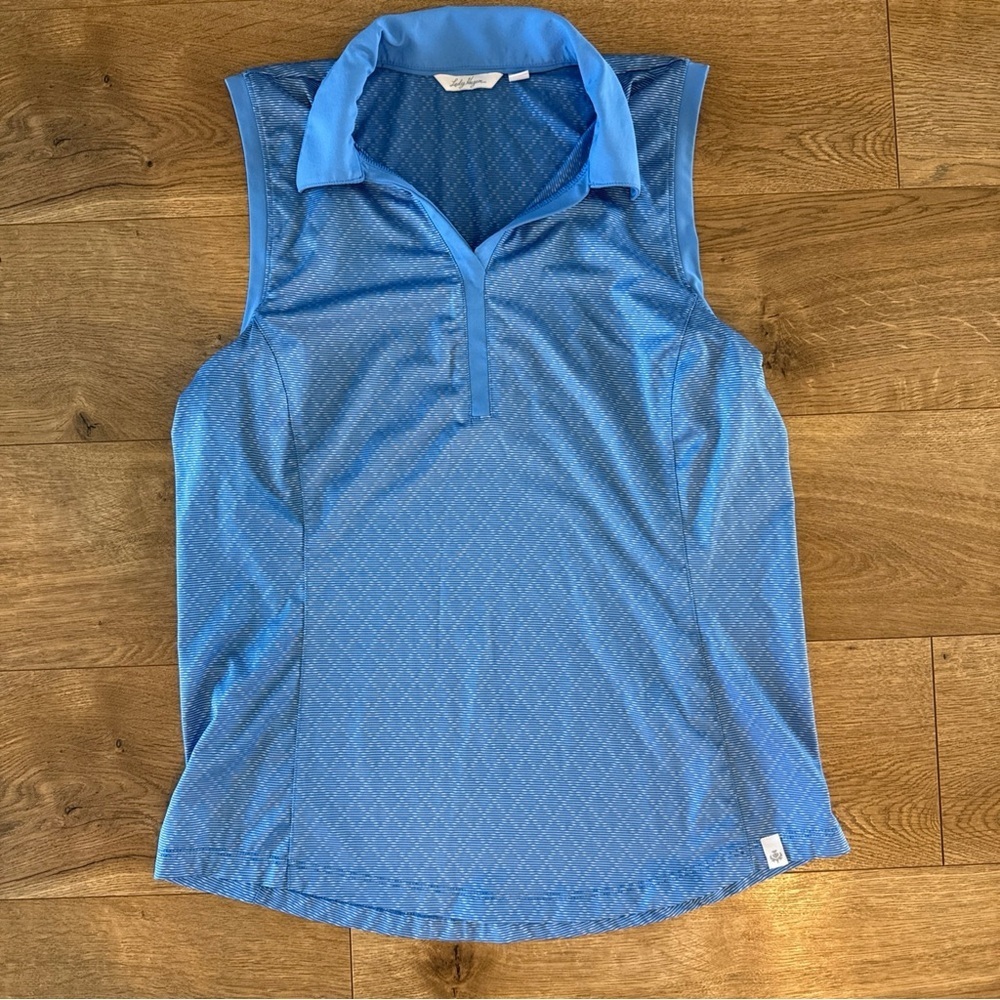 Lady Hagen Golf Women’s Tank Size Small Blue Collard Moisture Wicking Athletic